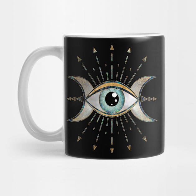 Eye - Triple Moon - Gemstone and gold by Nartissima